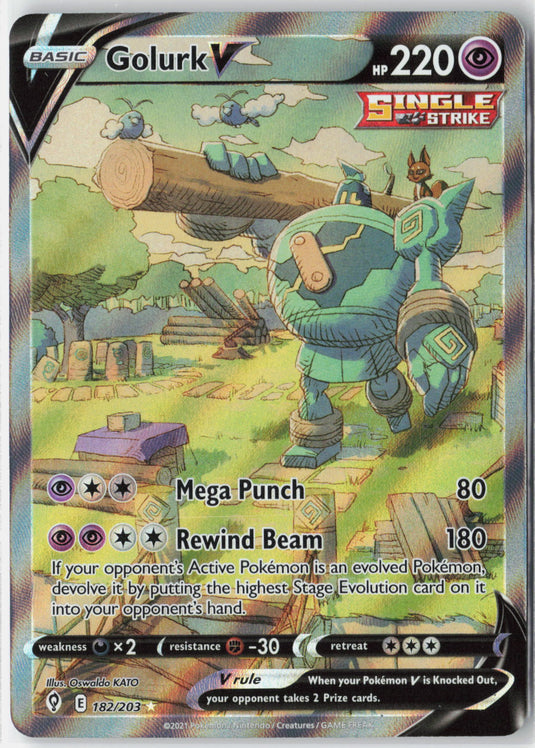 Golurk V #182/203 Ultra Rare Evolving Skies 2021 NM