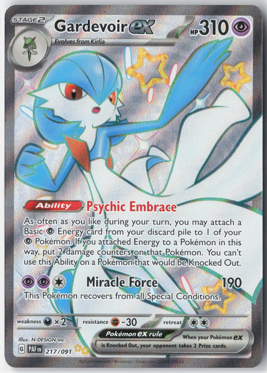 Gardevoir ex #217/091 Shiny Rare Paldean Fates 2024 NM