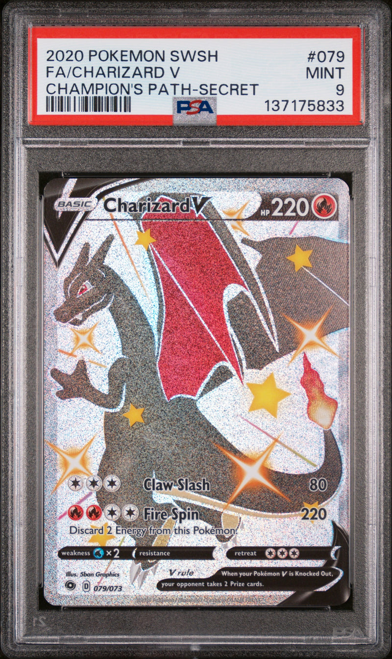 Load image into Gallery viewer, Charizard V #079/073 Secret Rare Champion's Path 2020 PSA 9
