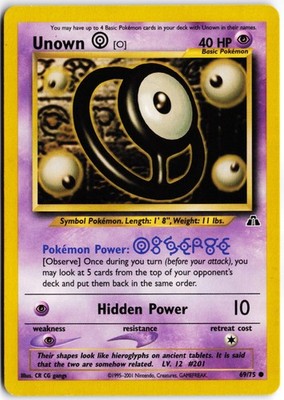 Unown O #69/75 Neo Discovery Unlimited 2001 MP