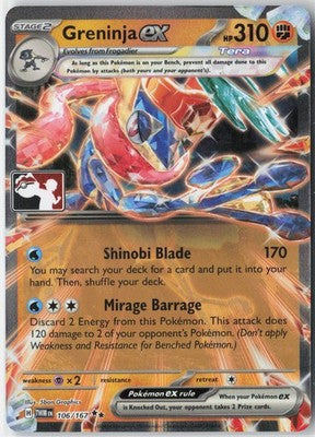 Greninja ex #106/167 Prize Pack NM