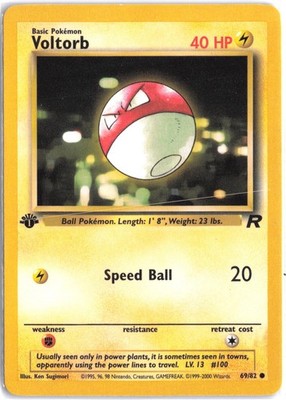 Voltorb #69/82 Team Rocket 1st Edition 2000 LP