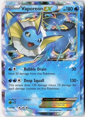 Load image into Gallery viewer, Vaporeon EX #24/83 Generations 2016 LP
