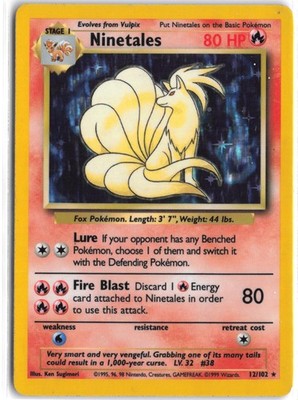 Ninetales #12/102 Base Set Unlimited 1999 LP