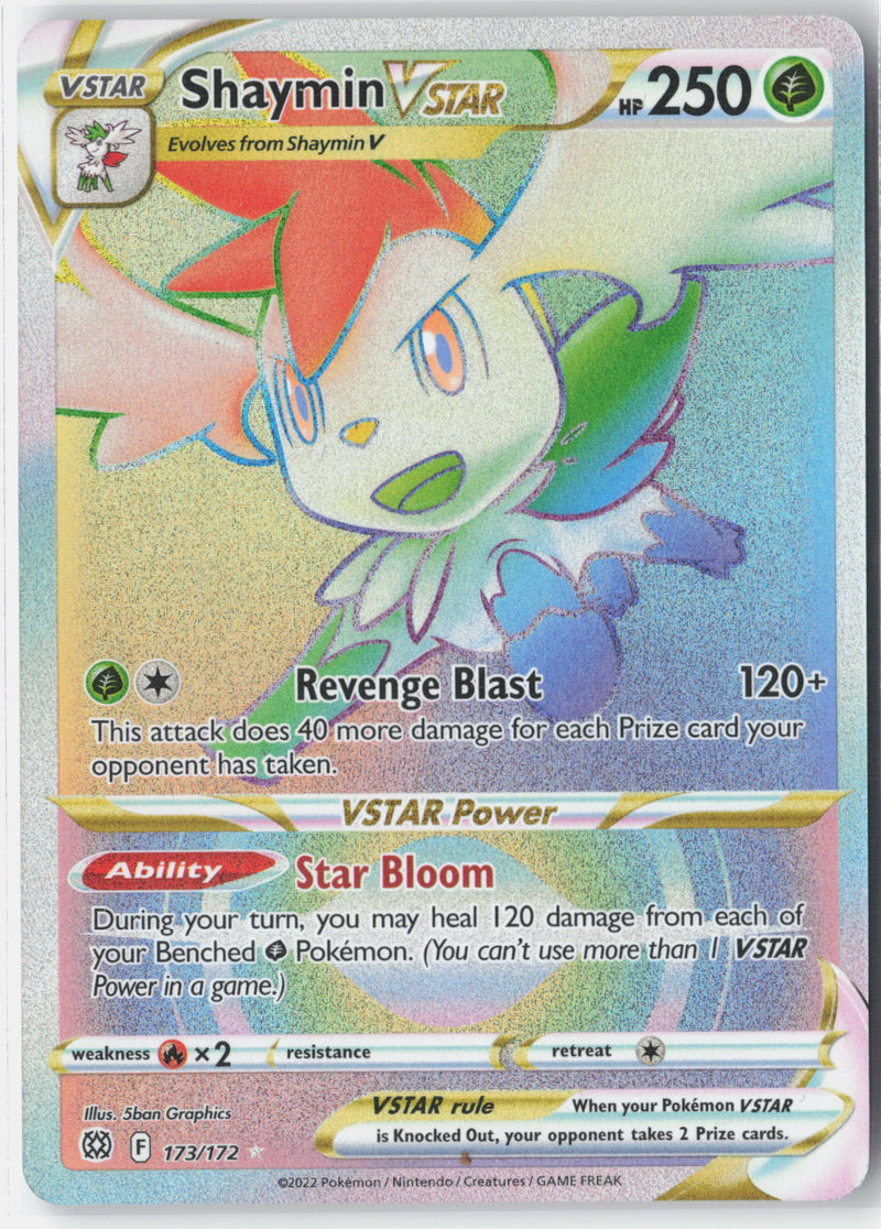 Load image into Gallery viewer, Shaymin VSTAR #173/172 Rainbow Rare Brilliant Stars 2022 NM
