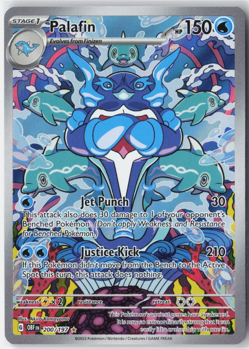 Load image into Gallery viewer, Palafin #200/197 Illustration Rare Obsidian Flames 2023 NM
