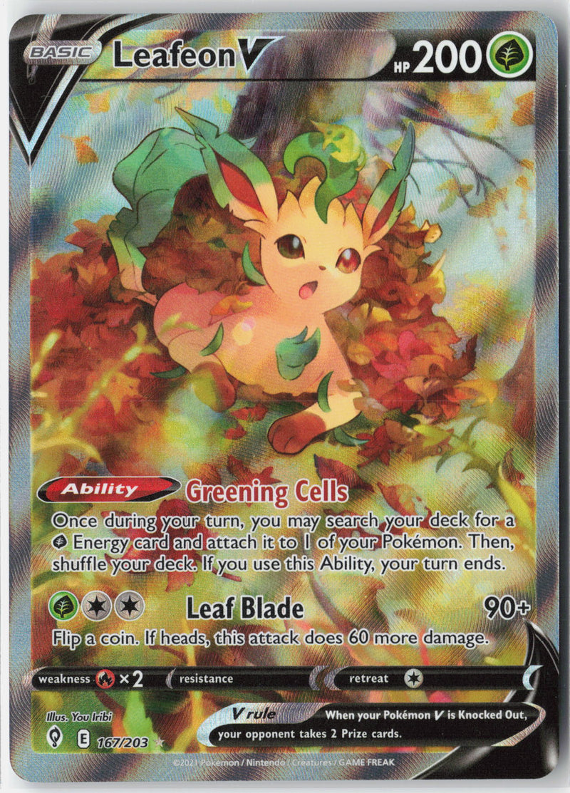 Load image into Gallery viewer, Leafeon V #167/203 Ultra Rare Evolving Skies 2021 NM
