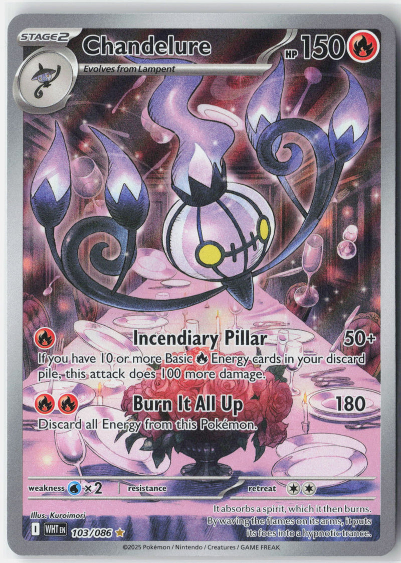Load image into Gallery viewer, Chandelure #103/086 Illustration Rare White Flare 2025 NM
