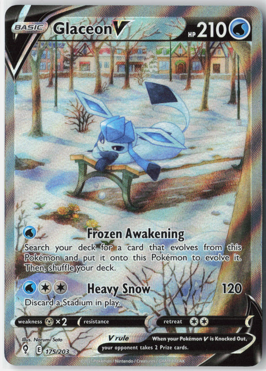 Glaceon V #175/203 Ultra Rare Evolving Skies 2021 NM