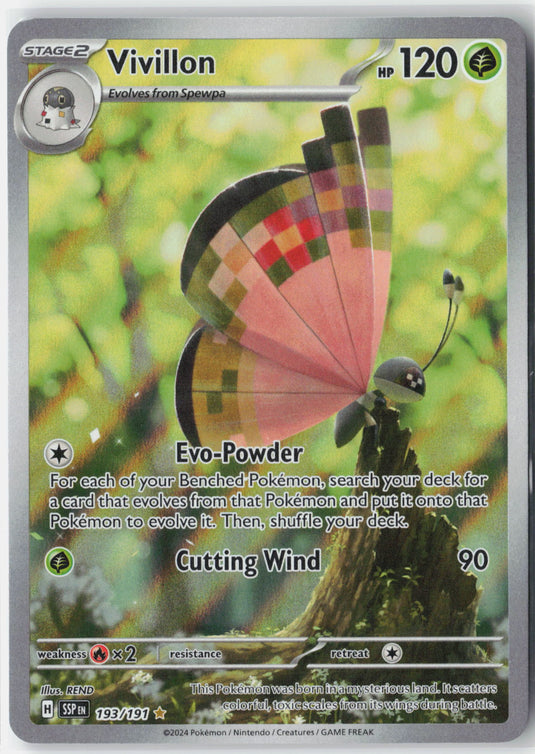 Vivillon #193/191 Illustration Rare Surging Sparks 2024 NM
