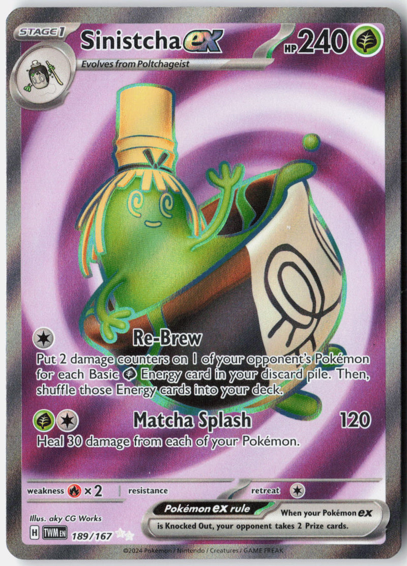 Load image into Gallery viewer, Sinistcha ex #189/167 Ultra Rare Twilight Masquerade 2024 NM
