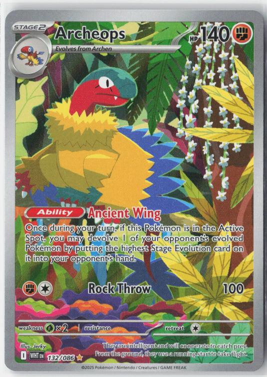 Archeops #132/086 Illustration Rare White Flare 2025 NM