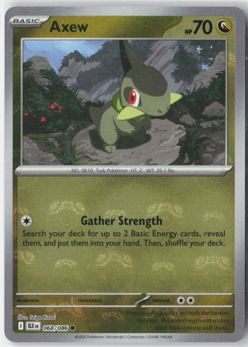 Load image into Gallery viewer, Axew #068/086 Master Ball Reverse Holo Black Bolt 2025 NM
