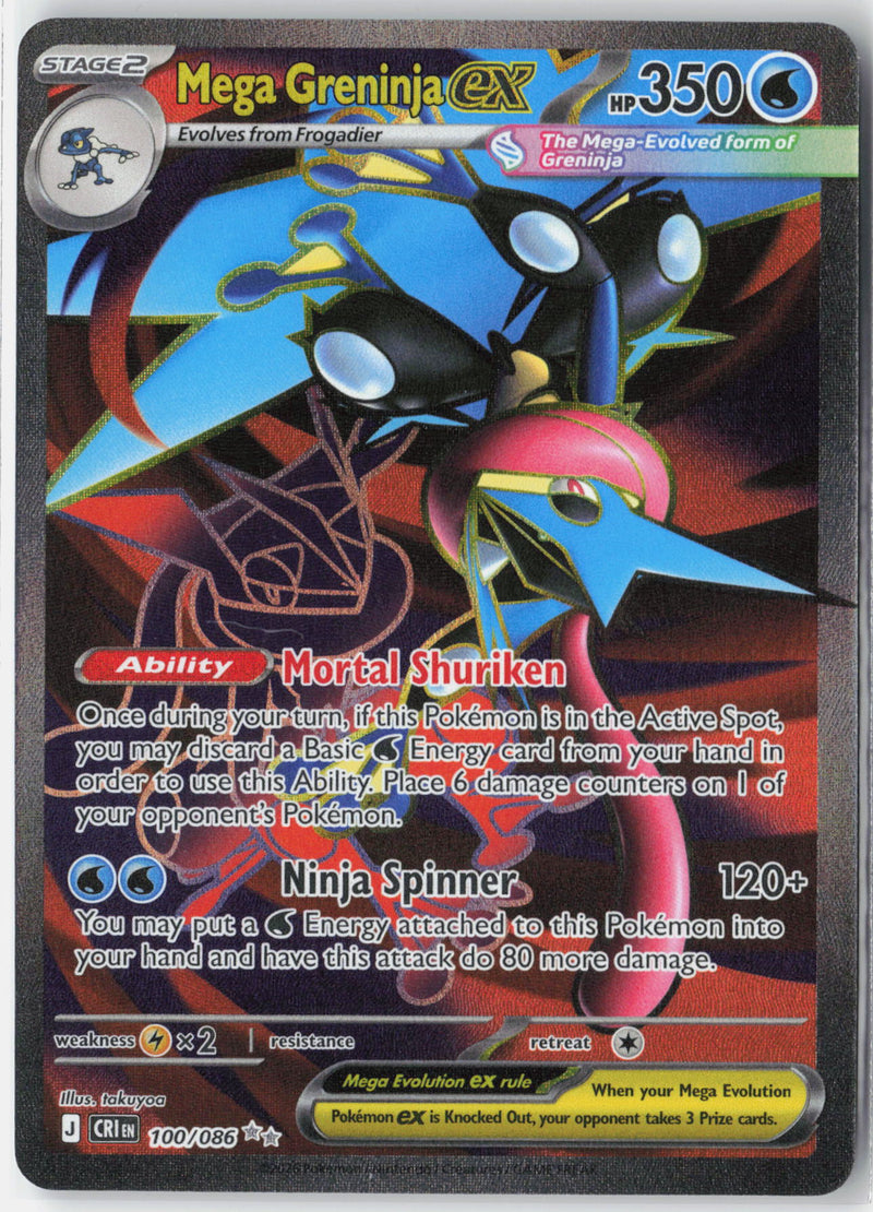 Load image into Gallery viewer, Mega Greninja ex #100/086 Ultra Rare Chaos Rising NM
