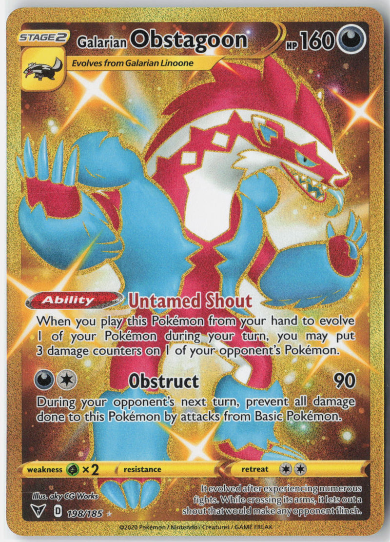 Load image into Gallery viewer, Galarian Obstagoon #198/185 Secret Rare Vivid Voltage 2020 NM
