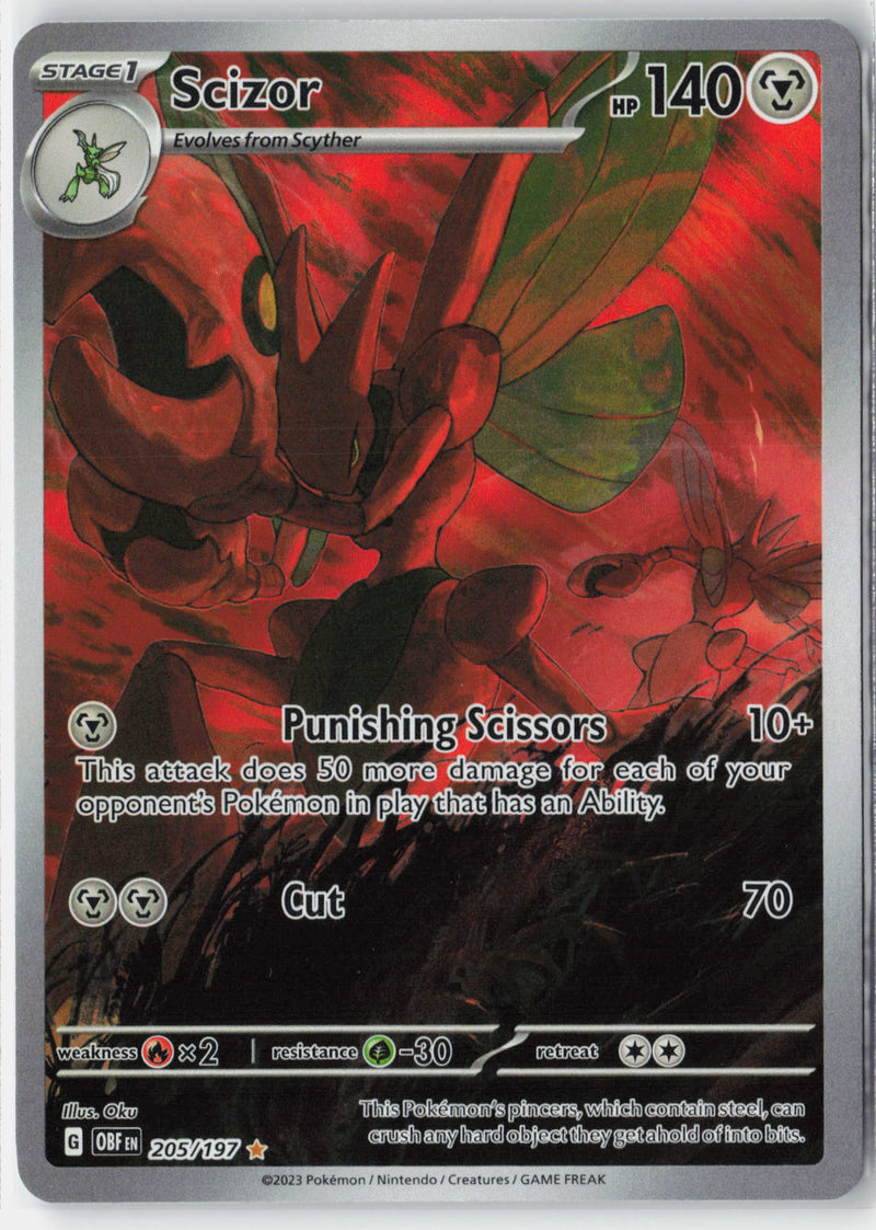 Load image into Gallery viewer, Scizor #205/197 Illustration Rare Obsidian Flames 2023 NM
