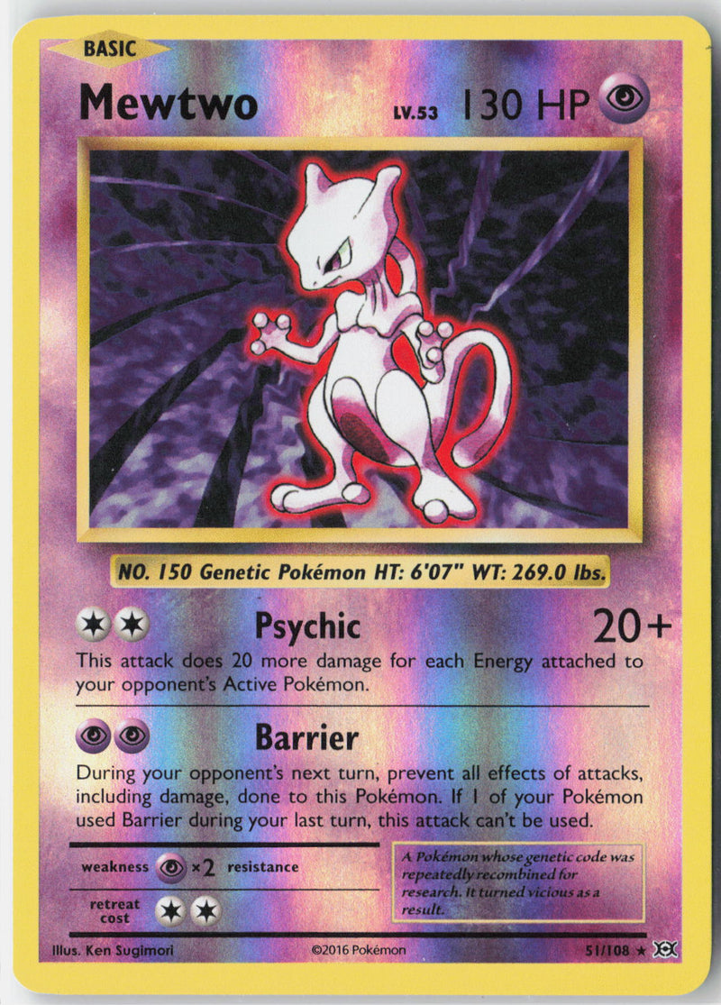 Load image into Gallery viewer, Mewtwo #51/108 Reverse Holo Evolutions 2016 NM
