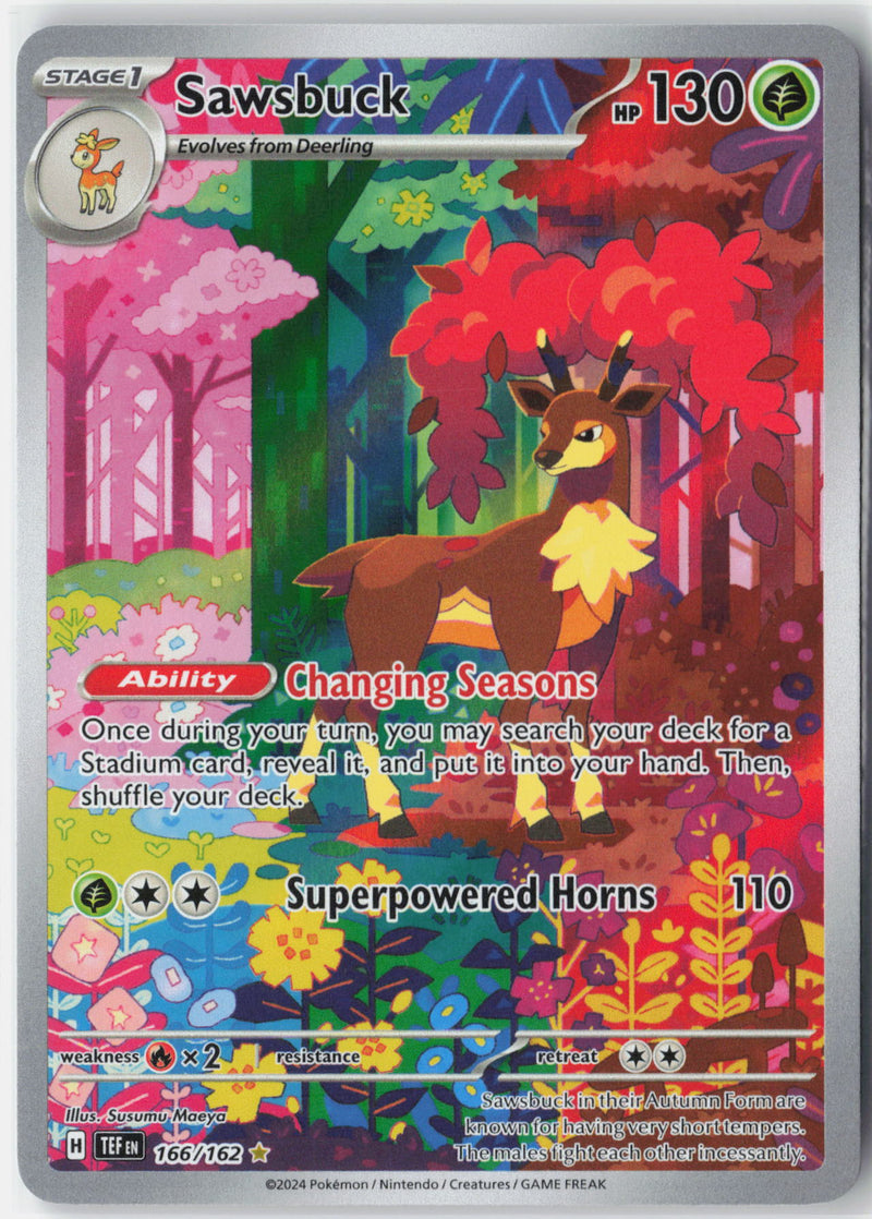 Load image into Gallery viewer, Sawsbuck #166/162 Illustration Rare Temporal Forces 2024 NM
