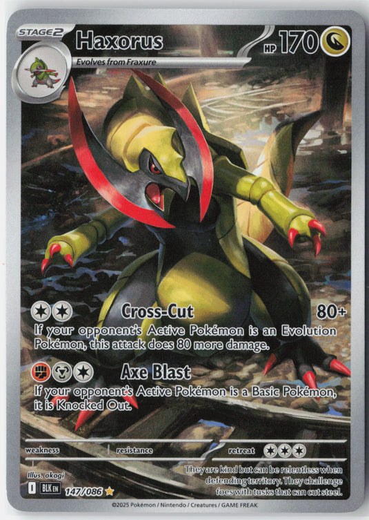 Haxorus #147/086 Illustration Rare Black Bolt 2025 NM