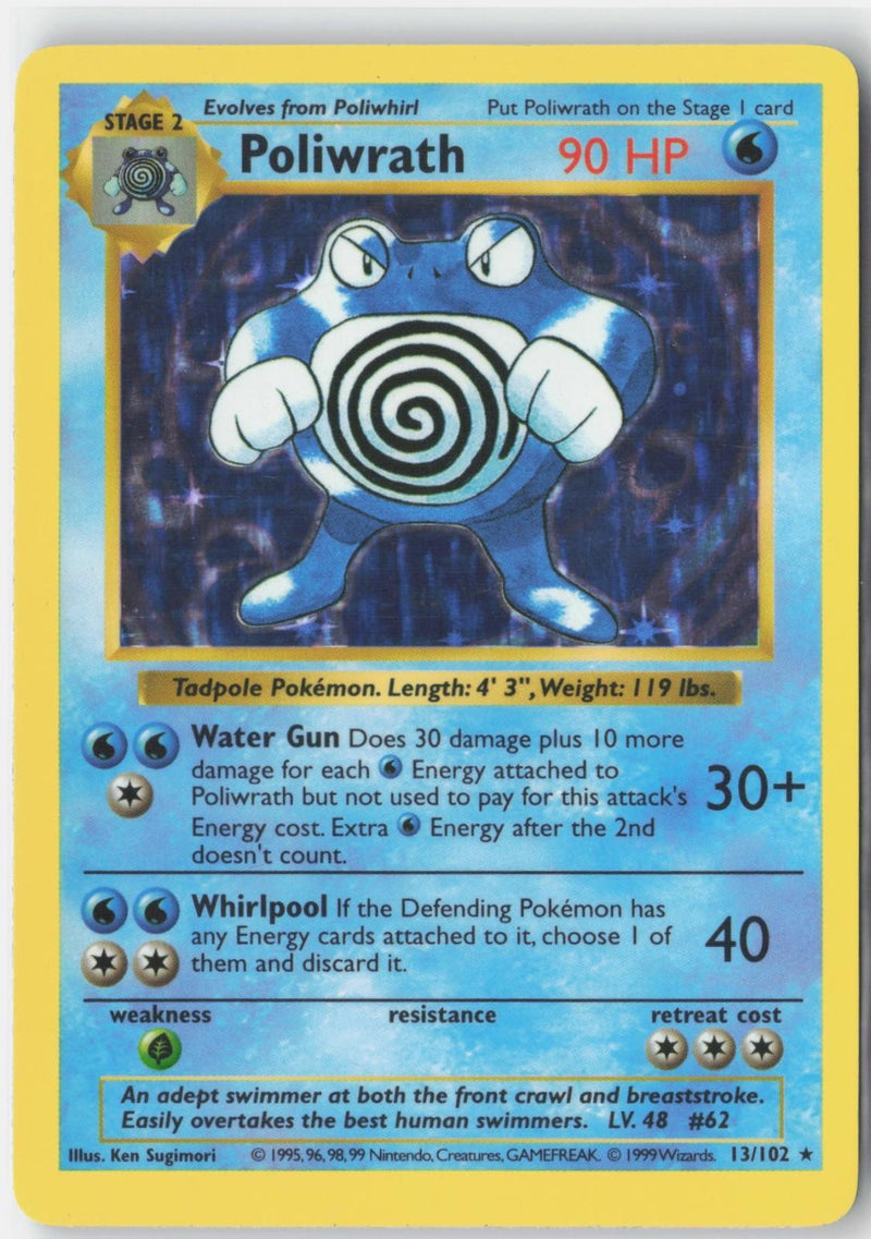 Load image into Gallery viewer, Poliwrath #13/102 Base Set Shadowless 1999 MP
