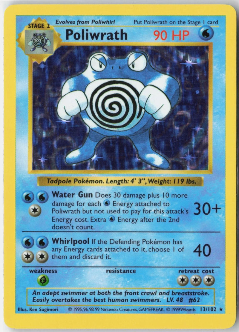 Load image into Gallery viewer, Poliwrath #13/102 Base Set Shadowless 1999 MP
