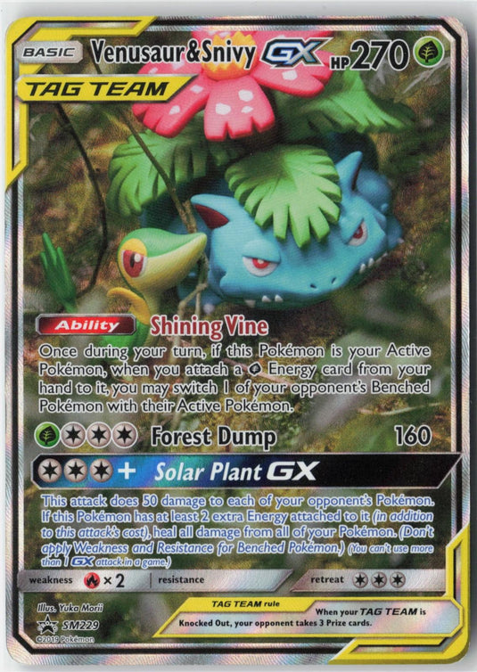 Venusaur & Snivy GX #SM229 SM Black Star Promo 2019 MP