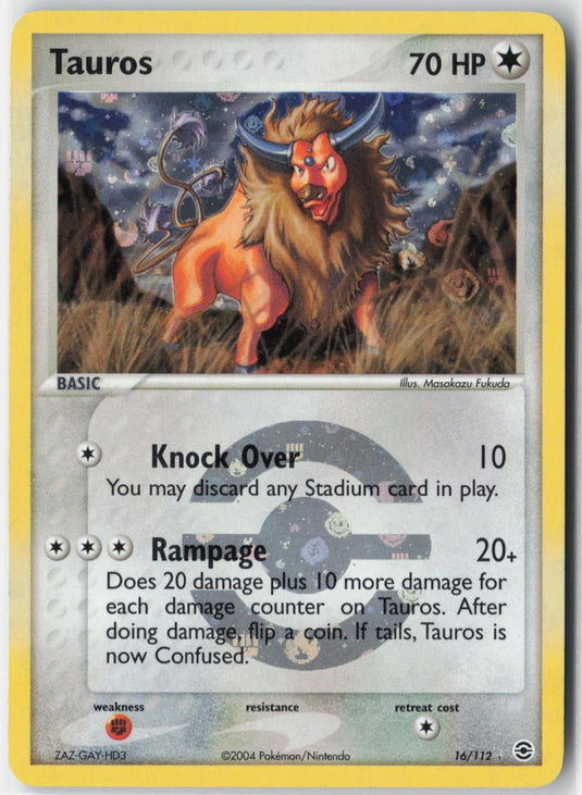 Tauros #16/112 EX Fire Red & Leaf Green 2004 LP