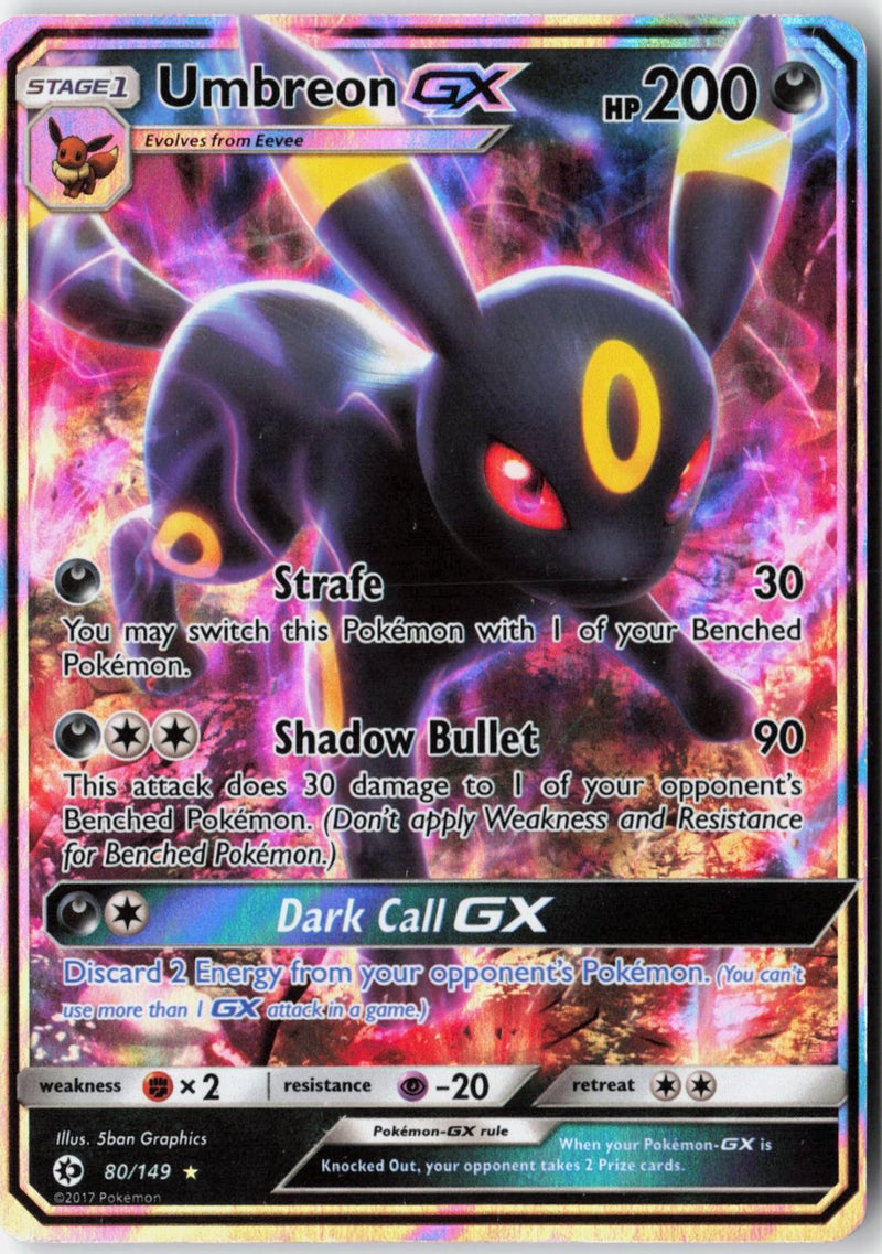 Load image into Gallery viewer, Umbreon GX #80/149 Sun &amp; Moon 2017 LP
