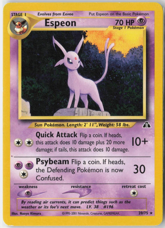 Espeon #20/75 Neo Discovery Unlimited 2001 MP