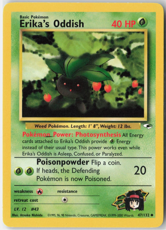 Erika's Oddish #47/132 Gym Heroes 1st Edition 2000 LP