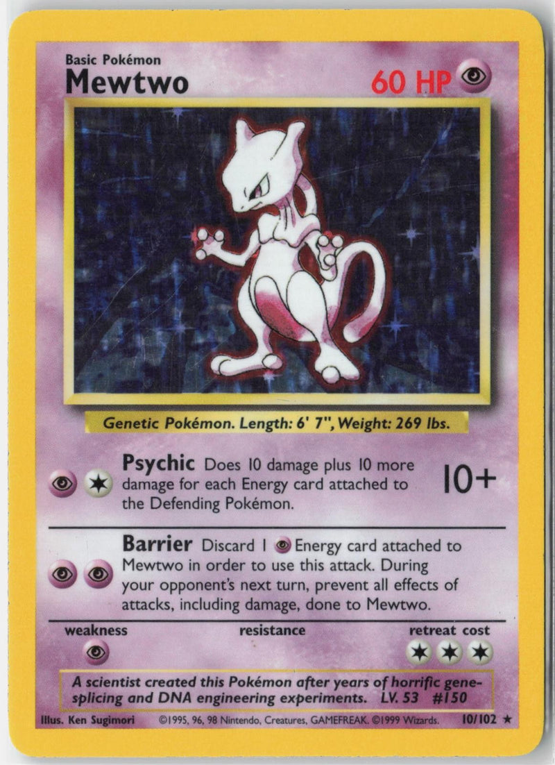 Load image into Gallery viewer, Mewtwo #10/102 Base Set Unlimited 1999 MP
