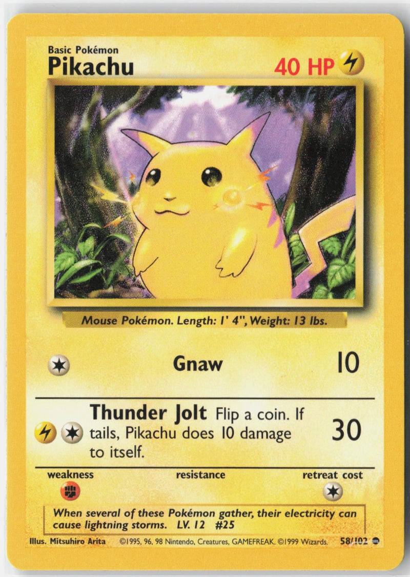 Load image into Gallery viewer, Pikachu #58/102 Base Set Unlimited 1999 LP
