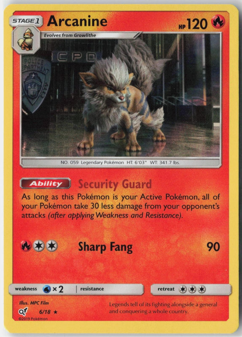 Load image into Gallery viewer, Arcanine #6/18 Detective Pikachu 2019 NM

