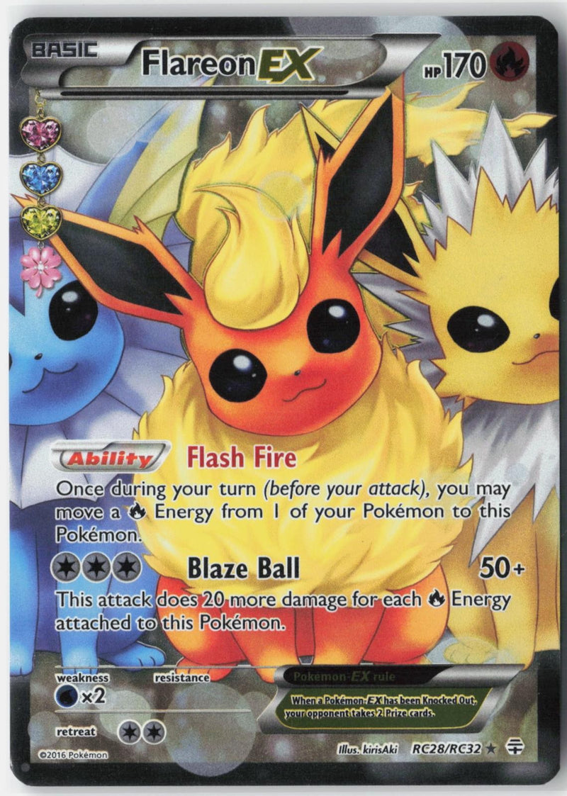 Load image into Gallery viewer, Flareon EX #RC28/RC32 Ultra Rare Generations 2016 NM
