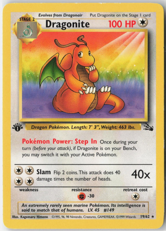 Dragonite #19/62 Fossil Unlimited 1999 MP