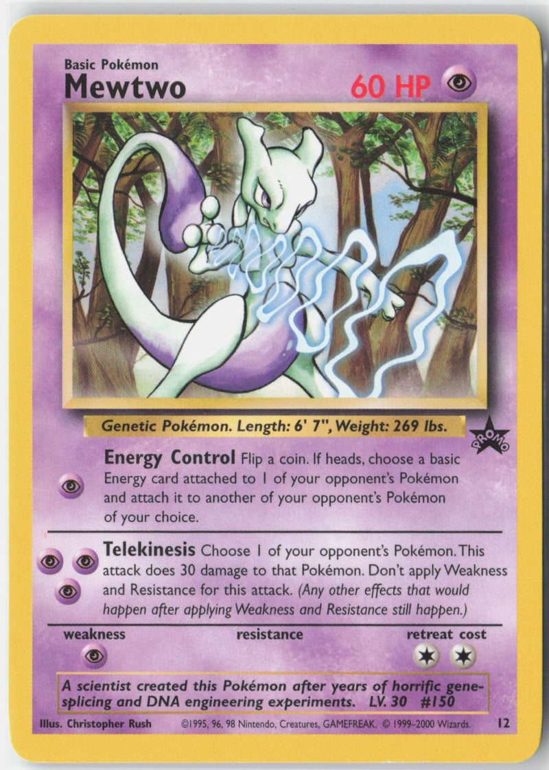 Load image into Gallery viewer, Mewtwo #12 WOTC Black Star Promo 2000 LP
