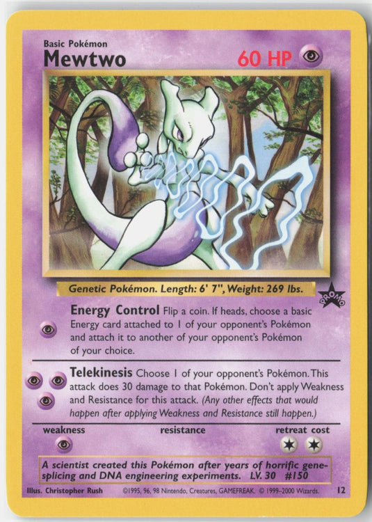 Mewtwo #12 WOTC Black Star Promo 2000 LP