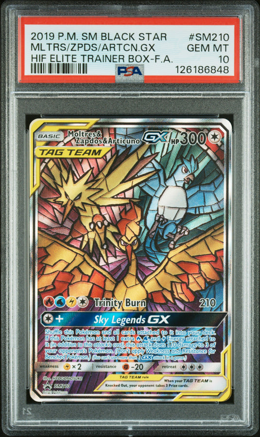 Moltres & Zapdos & Articuno GX #SM210 SM Black Star Promo 2019 NM