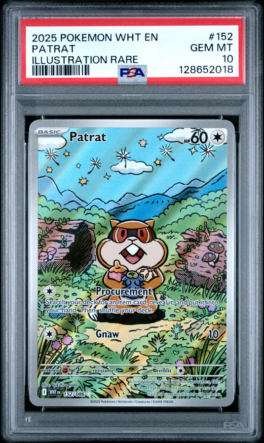 Patrat #152/086 Illustration Rare White Flare 2025 PSA 10