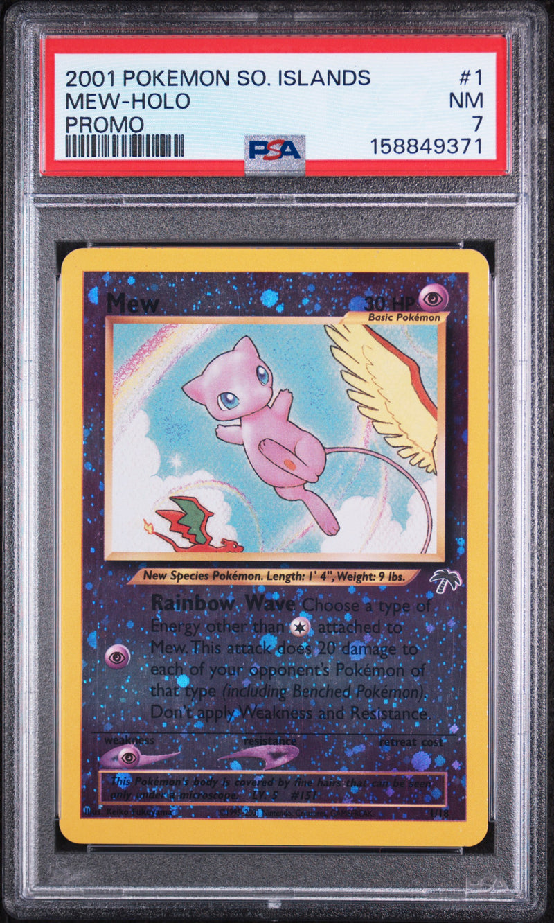 Load image into Gallery viewer, Mew #1/18 Reverse Holo Southern Islands 2001 PSA 7
