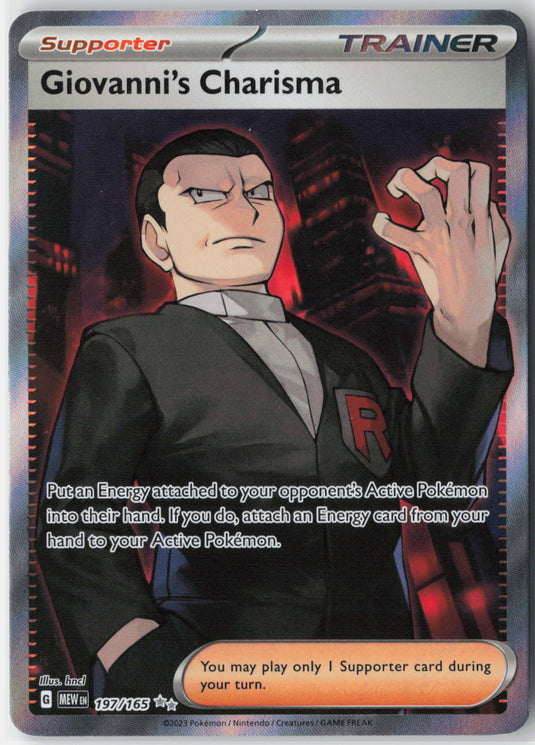 Giovanni's Charisma #197/165 Ultra Rare 151 2023 NM