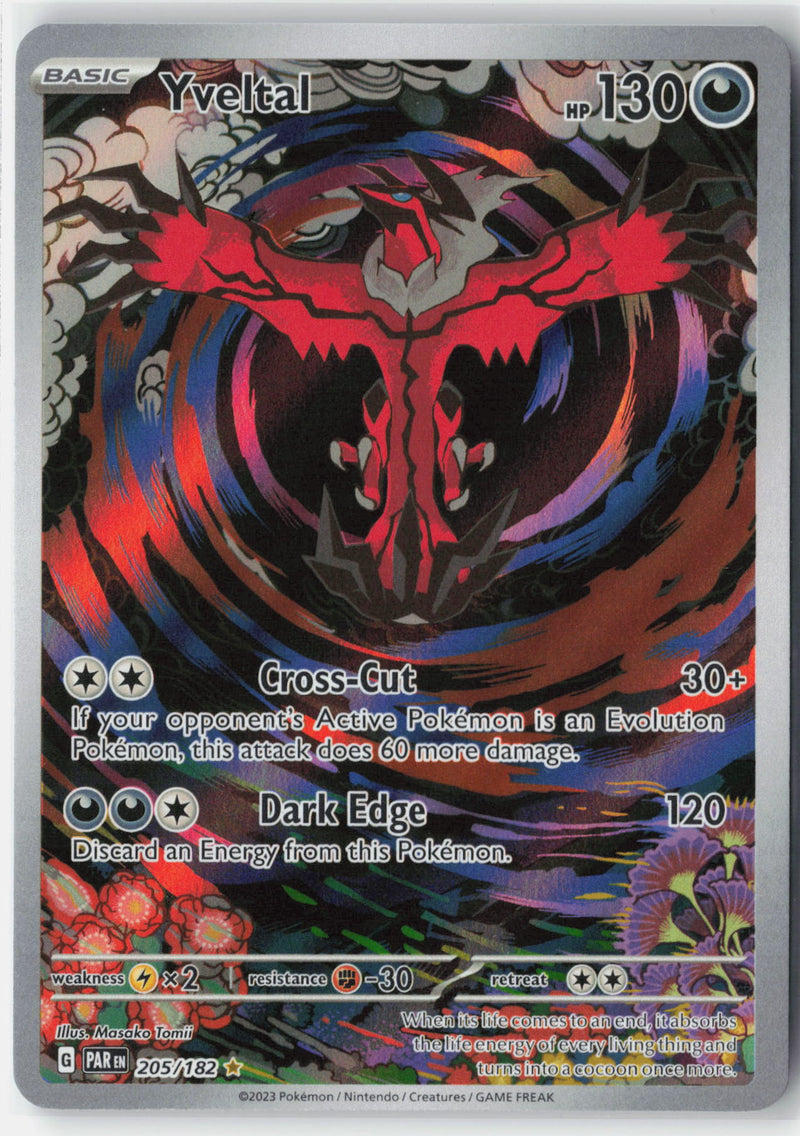 Load image into Gallery viewer, Yveltal #205/182 Illustration Rare Paradox Rift 2023 NM
