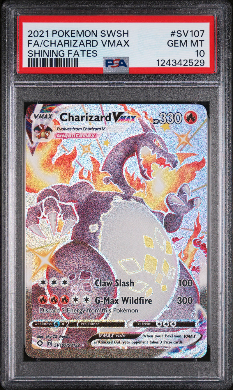 Load image into Gallery viewer, Charizard VMAX #SV107/SV122 Shiny Rare Shining Fates 2021 PSA 10
