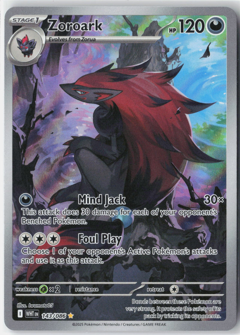 Load image into Gallery viewer, Zoroark #143/086 Illustration Rare White Flare 2025 NM
