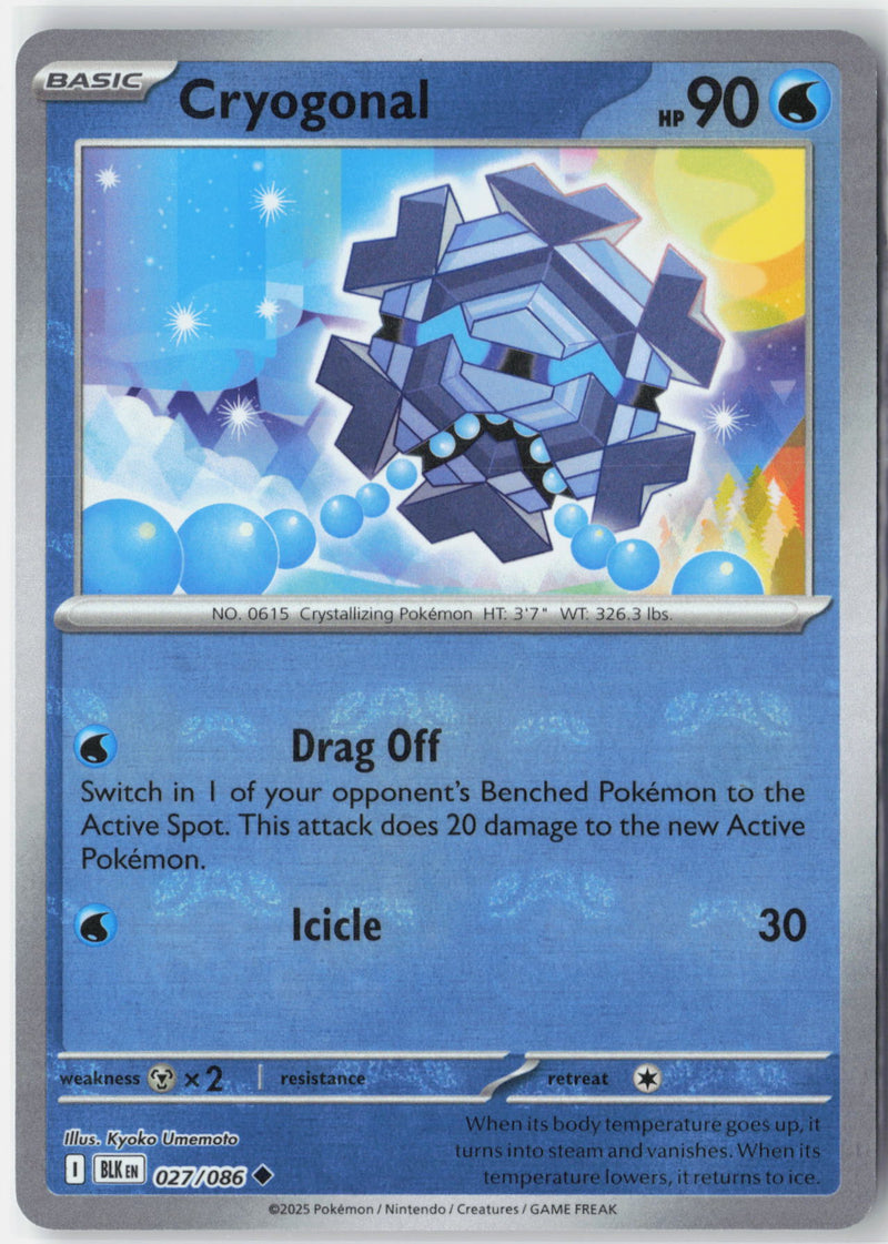 Load image into Gallery viewer, Cryogonal #027/086 Master Ball Reverse Holo Black Bolt 2025 NM
