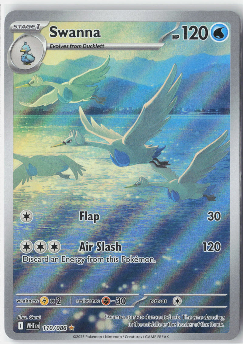 Load image into Gallery viewer, Swanna #110/086 Illustration Rare White Flare 2025 NM
