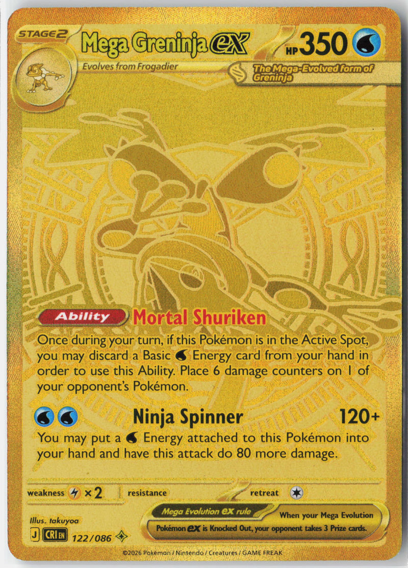 Load image into Gallery viewer, Mega Greninja ex #122/086 Mega Hyper Rare Chaos Rising NM
