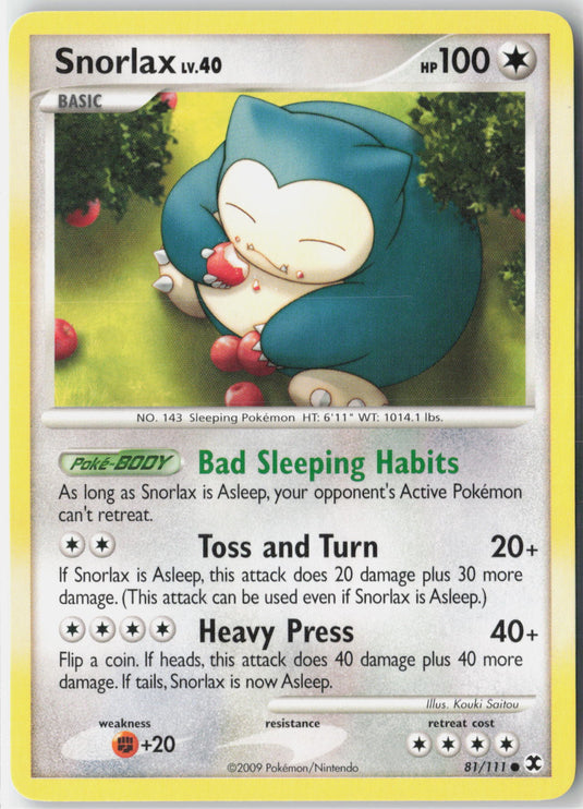 Snorlax #81/111 Rising Rivals 2009 NM