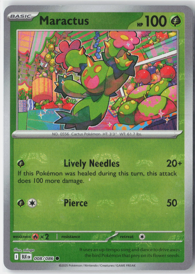 Load image into Gallery viewer, Maractus #008/086 Master Ball Reverse Holo Black Bolt 2025 NM
