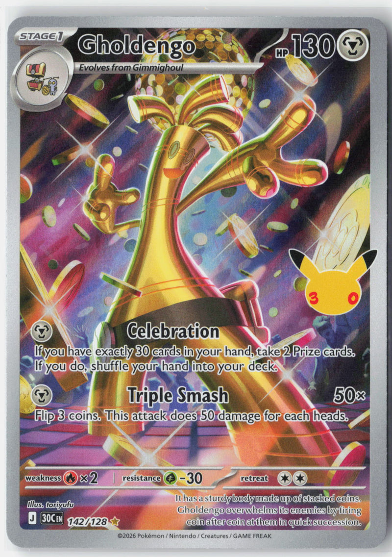 Load image into Gallery viewer, Gholdengo #142/128 30th Celebration 2026 NM

